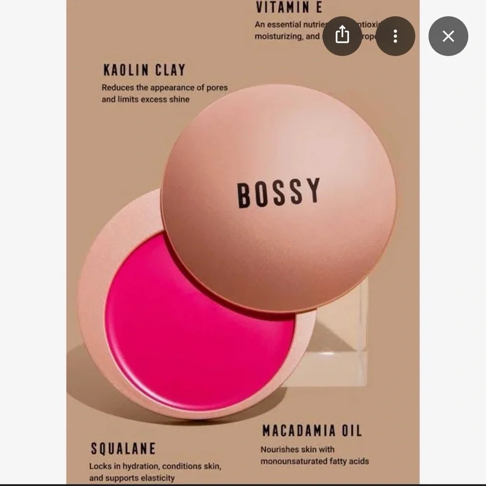 Bossy GRIT Cream Blush — Vibrant Hot Pink